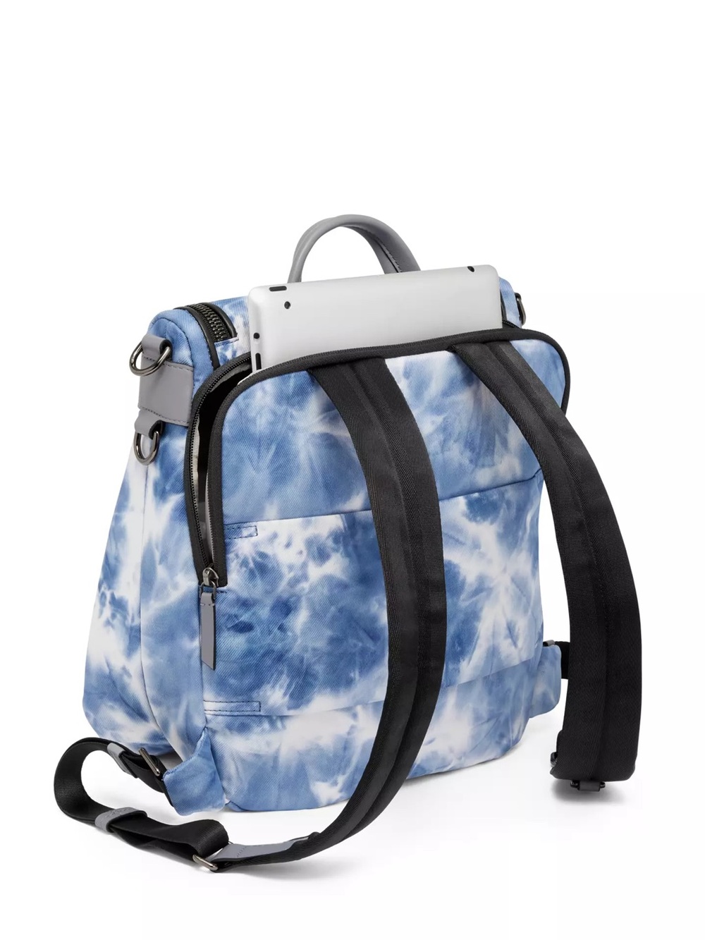Tumi Blue and White Tie-Dye Convertible Backpack - Picture 4 of 12